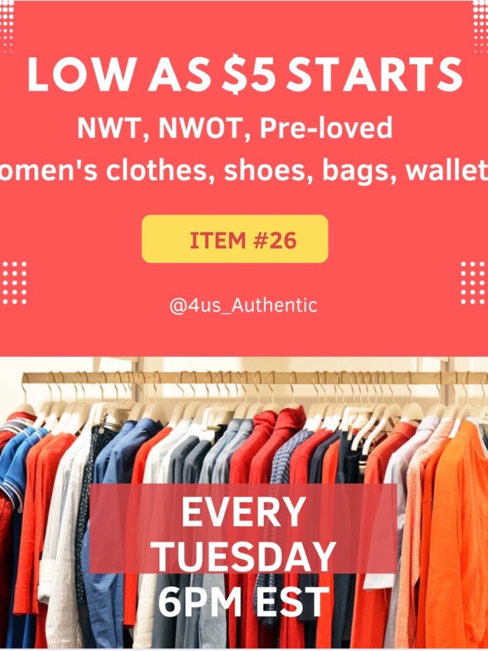 Colorful Women's Clothing Rack - Red, Blue, Gray, White